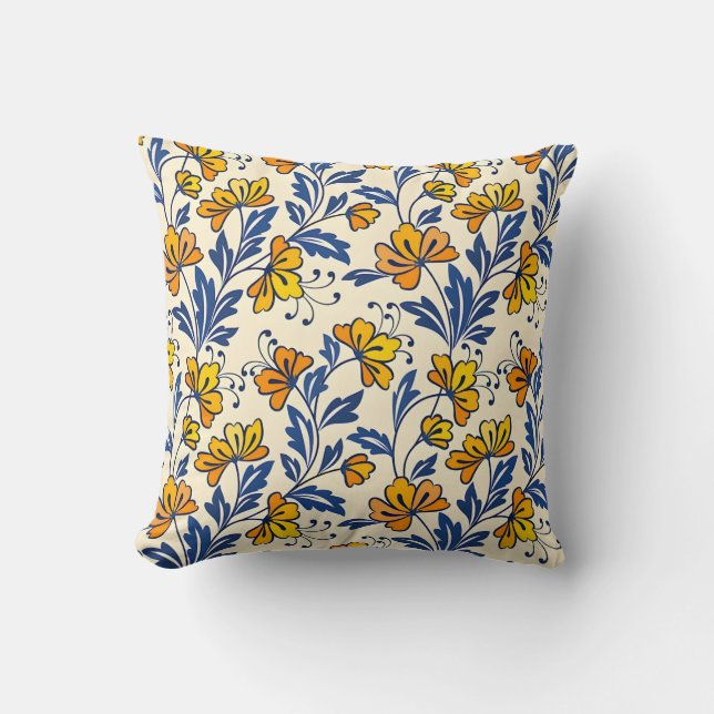 Coussin Motif sans couture époustouflant de fleurs et de f (Recto)