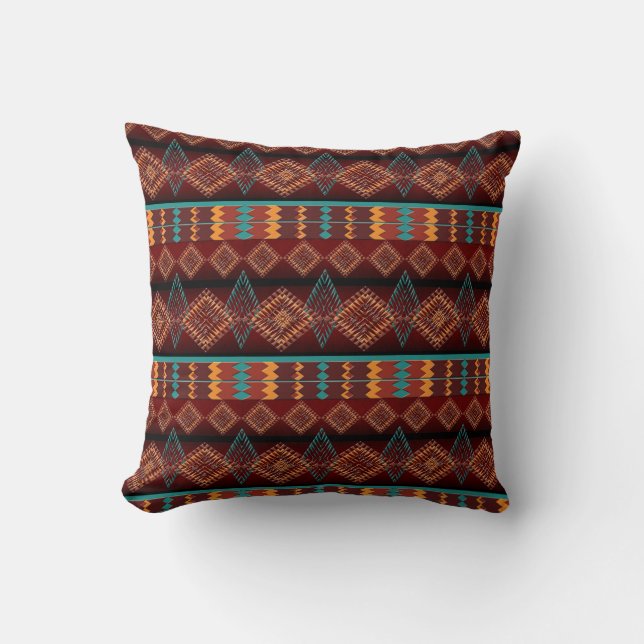 Coussin motif sans couture ethnique (Recto)
