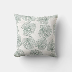 Coussin Motif sans couture feuille Monstera. Motif tropica
