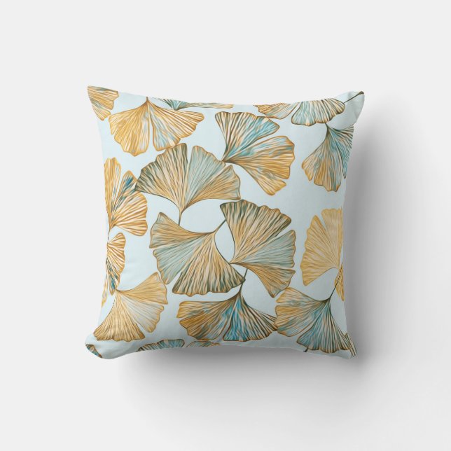Coussin Motif sans couture Gingko Feuille (Recto)