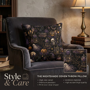 Coussin Motif sans couture gothique vintage pour Halloween