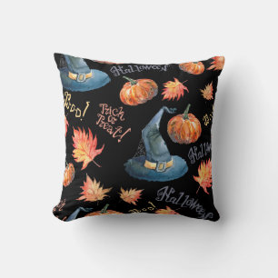 Coussin Motif sans couture Halloween avec citrouille hallo
