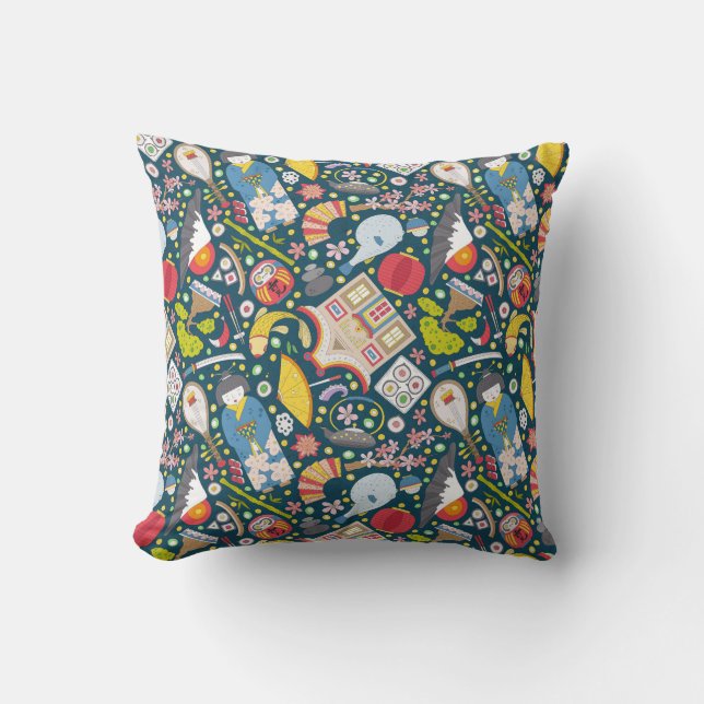 Coussin Motif sans couture japonais (Recto)