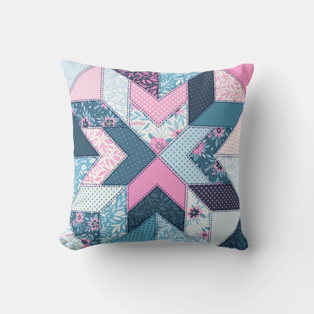Coussin Motif sans couture. Patchwork.  (Recto)