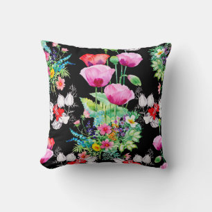 Coussin Motif sans couture sur arrière - plan noir. Coloré