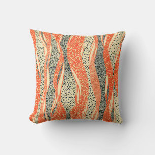 Coussin Motif sans fil ondulé. Orne dessinée à la main com