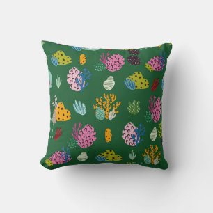 Coussin Motif sans joint avec branches coralliennes et pla