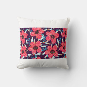 Coussin Motif sans soudure à base de plantes florales dess