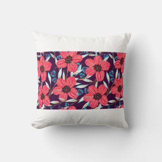 Coussin Motif sans soudure à base de plantes florales dess