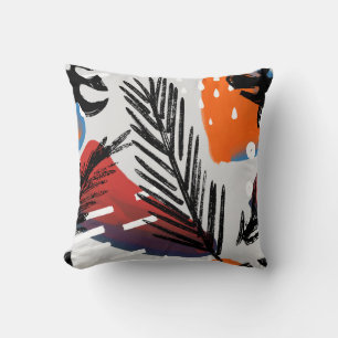 Coussin motif sans soudure à peinture Abstraite avec éléme