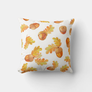 Coussin motif sans soudure automne avec feuilles en chêne