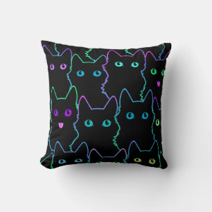Coussin motif sans soudure de la silhouette du chat mignon