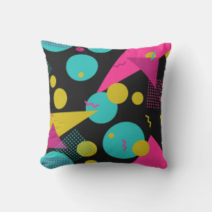 Coussin motif sans soudure géométrique des années 80 avec