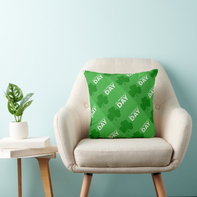 Coussin Motif Shamrock de la Saint Patrick réversible (Chaise)
