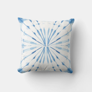 Coussin Motif shibori de couleur bleu d'Indigo