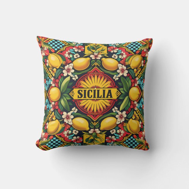 Coussin Motif sicilien de Sicile (Recto)