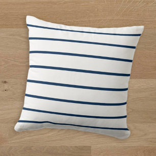 Coussin Motif simple à bande bleu marine moderne