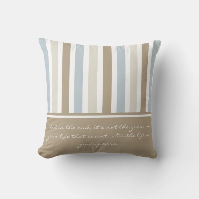 Coussin Motif Smoky Blue Grey, Tan et Brown (Recto)