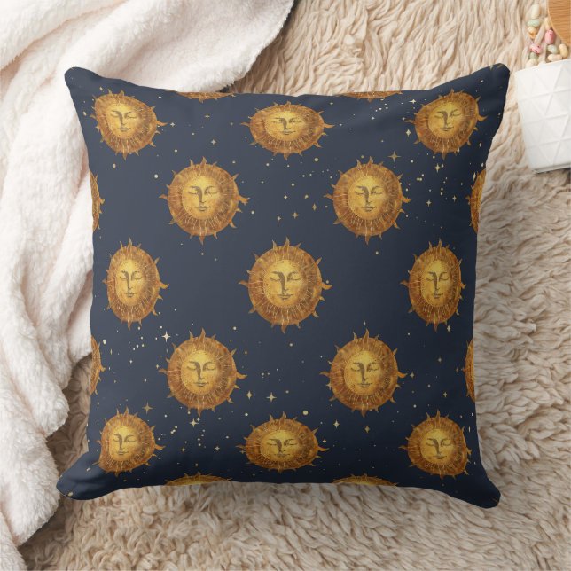 Coussin Motif Soleil Céleste Or (1) (Couverture)