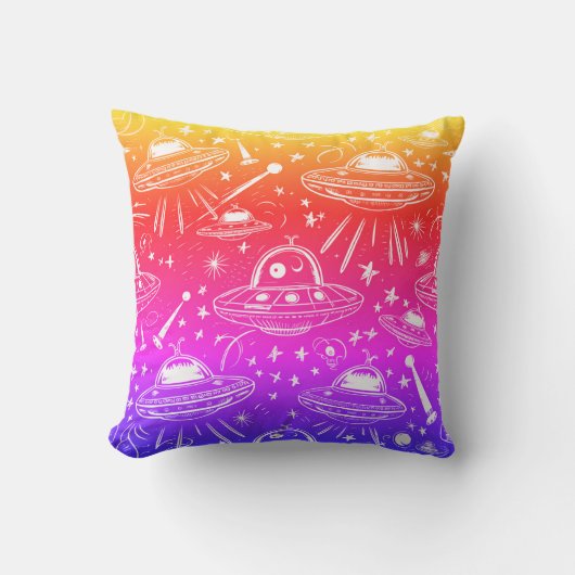 Coussin Motif spatial coloré (Recto)
