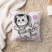 Coussin Motif spatial de chat astronaute mignon personnali (Couverture)