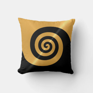 Coussin Motif spiral or brillant acier métal