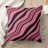 Coussin Motif stylé rose et noir Wavy Lines (Couverture)