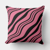 Coussin Motif stylé rose et noir Wavy Lines (Recto)