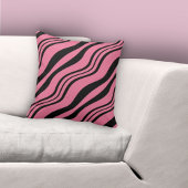 Coussin Motif stylé rose et noir Wavy Lines