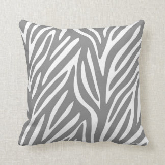 Coussin Motif stylisé gris et blanc de zèbre
