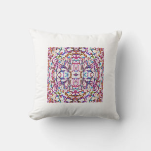 Coussin Motif symétrique rose