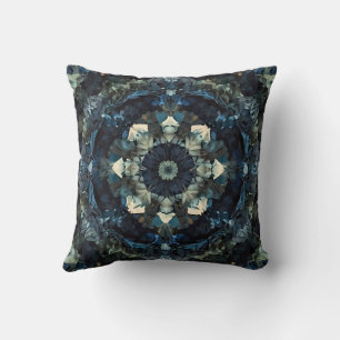 Coussin Motif symétrique symétrique Mandala vert