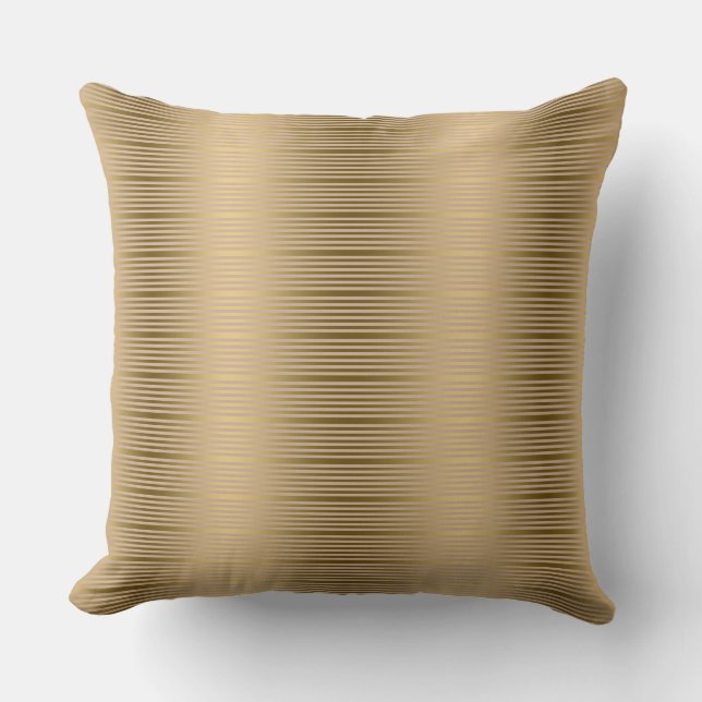 Coussin Motif Tan Et Gold Stripes (Recto)