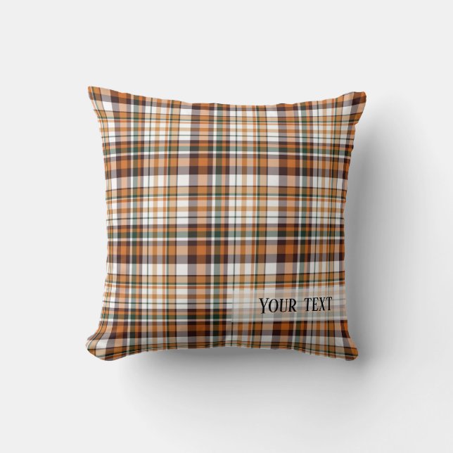 Coussin Motif tartan de Thanksgiving (Recto)