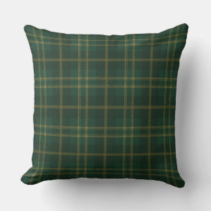 Coussin Motif Tartan Jaune Vert