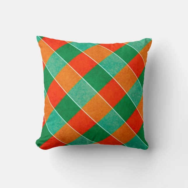 Coussin Motif tartan rouge et vert (Recto)