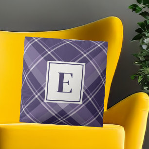 Coussin Motif Tartan violet moderne