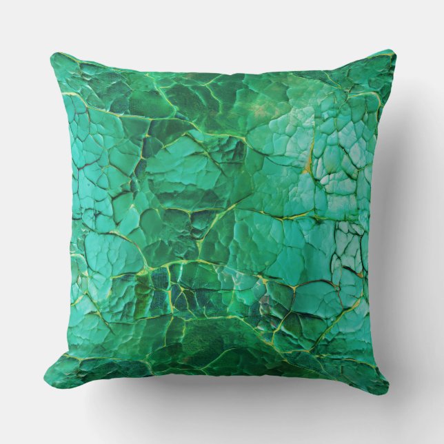 Coussin Motif textuel turquoise vif (Recto)