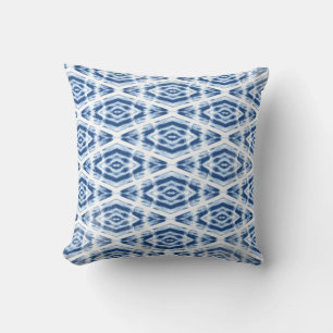 Coussin Motif Tie & Dye Shibori Bleu Indigo
