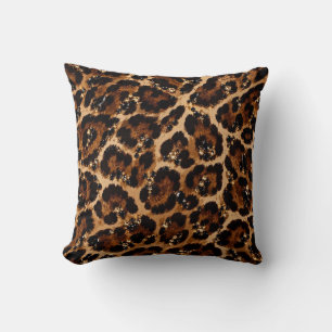 Coussin Motif Tigre Cristal Noir & Or