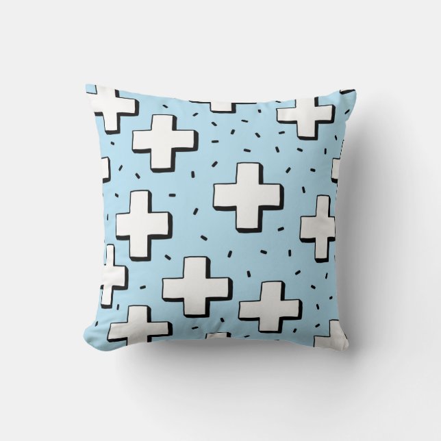 Coussin Motif tiré à la main avec panneaux Plus. (Recto)