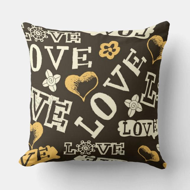Coussin Motif tiré par la main d'amour (Recto)
