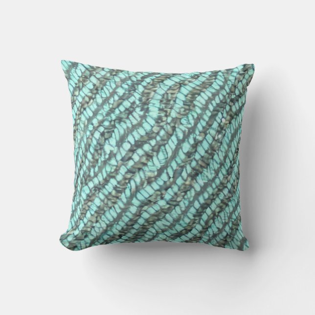 Coussin Motif Tissé Bouclé Mousse de Mer (Recto)