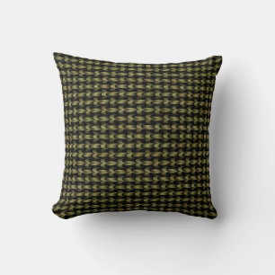 Coussin Motif Tissé Vert Noir