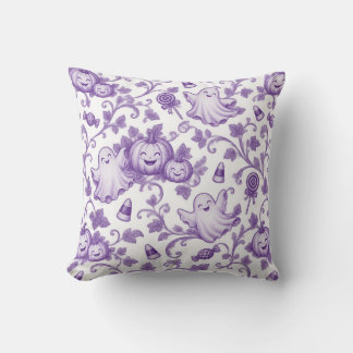 Coussin Motif Toile d'Halloween Violet Fantaisiste Enfants