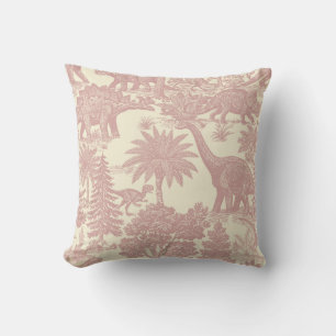 Coussin Motif Toile Dinosaure Vintage Jungle Préhistorique