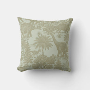 Coussin Motif Toile Dinosaure Vintage Jungle Préhistorique