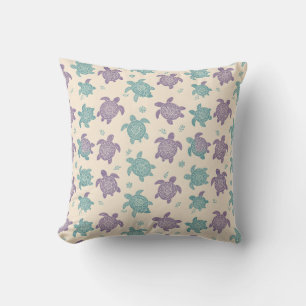 Coussin Motif Tortue Mandala Pastel