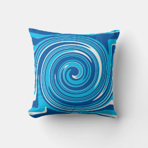 Coussin Motif tourbillon bleu et blanc