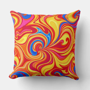 Coussin Motif tourbillonnant coloré abstrait